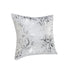 Set of Two 20" White And Silver Cotton Throw Pillows
