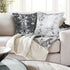 Set of Two 20" White And Silver Cotton Throw Pillows