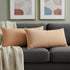 Set of Two 14" X 36" Brown Lumbar Cotton Throw Pillows