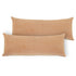 Set of Two 14" X 36" Brown Lumbar Cotton Throw Pillows