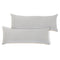 Set of Two 14" X 36" Gray Lumbar Cotton Throw Pillows