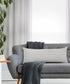 Set of Two 14" X 36" Gray Lumbar Cotton Throw Pillows