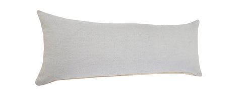Set of Two 14" X 36" Gray Lumbar Cotton Throw Pillows