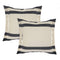 Set of Two 20" Blue And White Striped Cotton Throw Pillows with Fringe