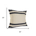 Set of Two 20" Blue And White Striped Cotton Throw Pillows with Fringe