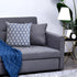 Set of Two 14" X 36" Blue And White Lumbar Damask Cotton Throw Pillows