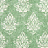Set of Two 20" Green And Off White Damask Cotton Throw Pillows