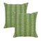 Set of Two 20" Green And White Polka Dot Cotton Throw Pillows