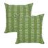 Set of Two 20" Green And White Polka Dot Cotton Throw Pillows