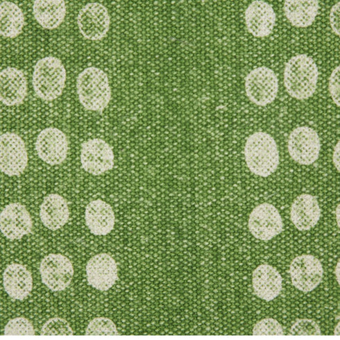 Set of Two 20" Green And White Polka Dot Cotton Throw Pillows