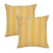 Set of Two 20" Yellow And White Polka Dot Cotton Throw Pillows