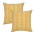 Set of Two 20" Yellow And White Polka Dot Cotton Throw Pillows