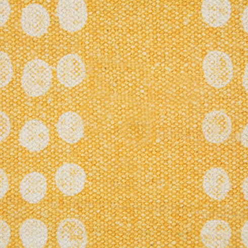 Set of Two 20" Yellow And White Polka Dot Cotton Throw Pillows