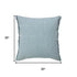 Set of Two 20" Blue Cotton Throw Pillows with Fringe