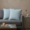 Set of Two 20" Blue Cotton Throw Pillows with Fringe