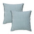 Set of Two 20" Blue Cotton Throw Pillows with Fringe