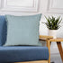Set of Two 20" Blue Cotton Throw Pillows with Fringe