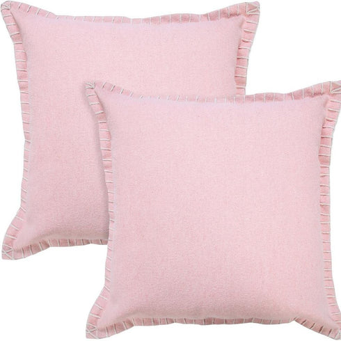Set of Two 20" Pink Cotton Throw Pillows