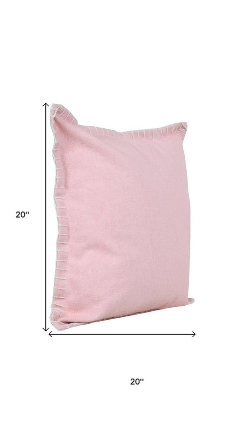 Set of Two 20" Pink Cotton Throw Pillows