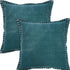 Set of Two 20" Green Cotton Throw Pillows