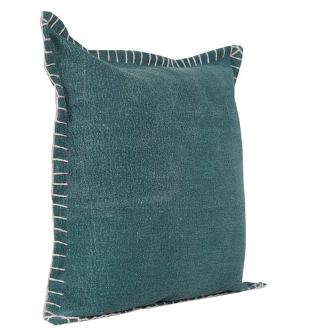 Set of Two 20" Green Cotton Throw Pillows