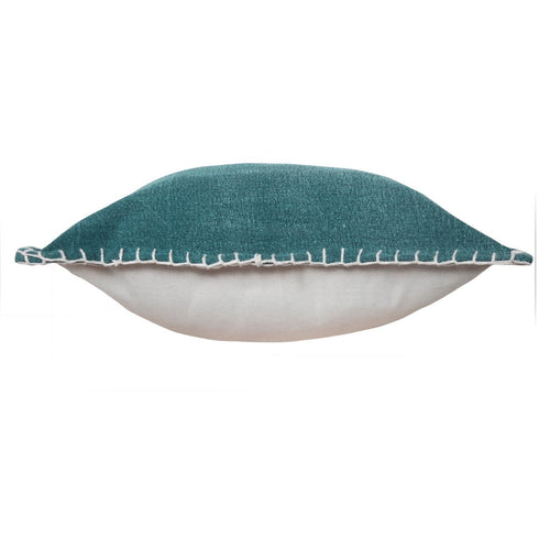 Set of Two 20" Green Cotton Throw Pillows