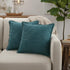 Set of Two 20" Green Cotton Throw Pillows