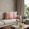 Set of Two 20" Pink And Off White Striped Recycled Poly Linen Throw Pillows