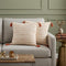 Set of Two 20" Beige And Orange Striped Cotton Blend Throw Pillows with Tassels
