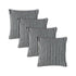 Set of Four 22" Blue And White Striped Cotton Throw Pillows