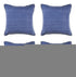 Set of Four 24" Blue Cotton Throw Pillows