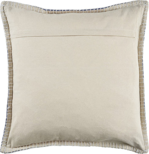 Set of Four 24" Blue Cotton Throw Pillows