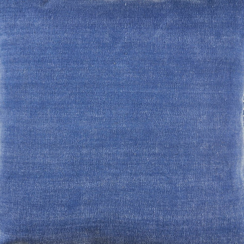 Set of Four 24" Blue Cotton Throw Pillows