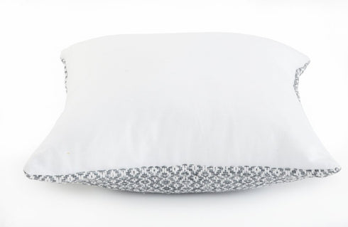 Set of Four 18" Gray And White Geometric Cotton Throw Pillows