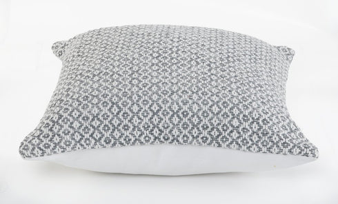 Set of Four 18" Gray And White Geometric Cotton Throw Pillows