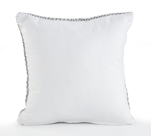 Set of Four 18" Gray And White Geometric Cotton Throw Pillows