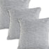 Set of Four 18" Gray And White Geometric Cotton Throw Pillows