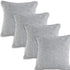 Set of Four 18" Gray And White Geometric Cotton Throw Pillows