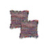 Set of Two 18" Red Pink And Indigo Floor Striped Rayon Throw Pillow Covers