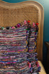 Set of Two 18" Red Pink And Indigo Floor Striped Rayon Throw Pillow Covers