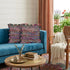 Set of Two 18" Red Pink And Indigo Floor Striped Rayon Throw Pillow Covers