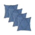 Set of Four 18" Denim Blue Diamond Cotton Throw Pillow Covers