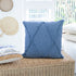 Set of Four 18" Denim Blue Diamond Cotton Throw Pillow Covers