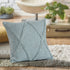 Set of Four 18" Pale Aqua Diamond Cotton Throw Pillow Covers
