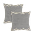 Set of Two 20" Off White And Gray Geometric Cotton Throw Pillows with Tufts