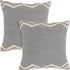 Set of Two 20" Off White And Gray Geometric Cotton Throw Pillows with Tufts