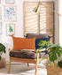 Set of Two 16" X 24" Orange Lumbar Cotton Throw Pillows
