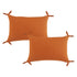 Set of Two 16" X 24" Orange Lumbar Cotton Throw Pillows