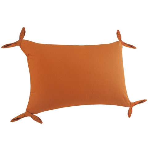 Set of Two 16" X 24" Orange Lumbar Cotton Throw Pillows