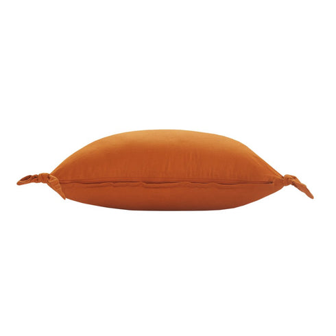 Set of Two 16" X 24" Orange Lumbar Cotton Throw Pillows